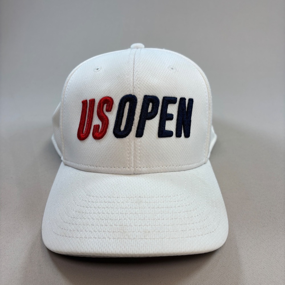 American Needle US Open Hat Mens OS White NYC Tennis Snapback Embroidered Cap